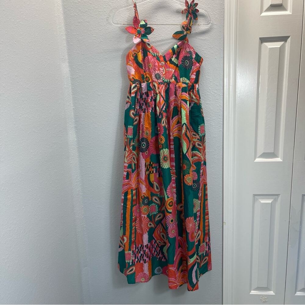 Farm Rio x Anthropologie Pleated Palm Midi Dress - Picture 3 of 11